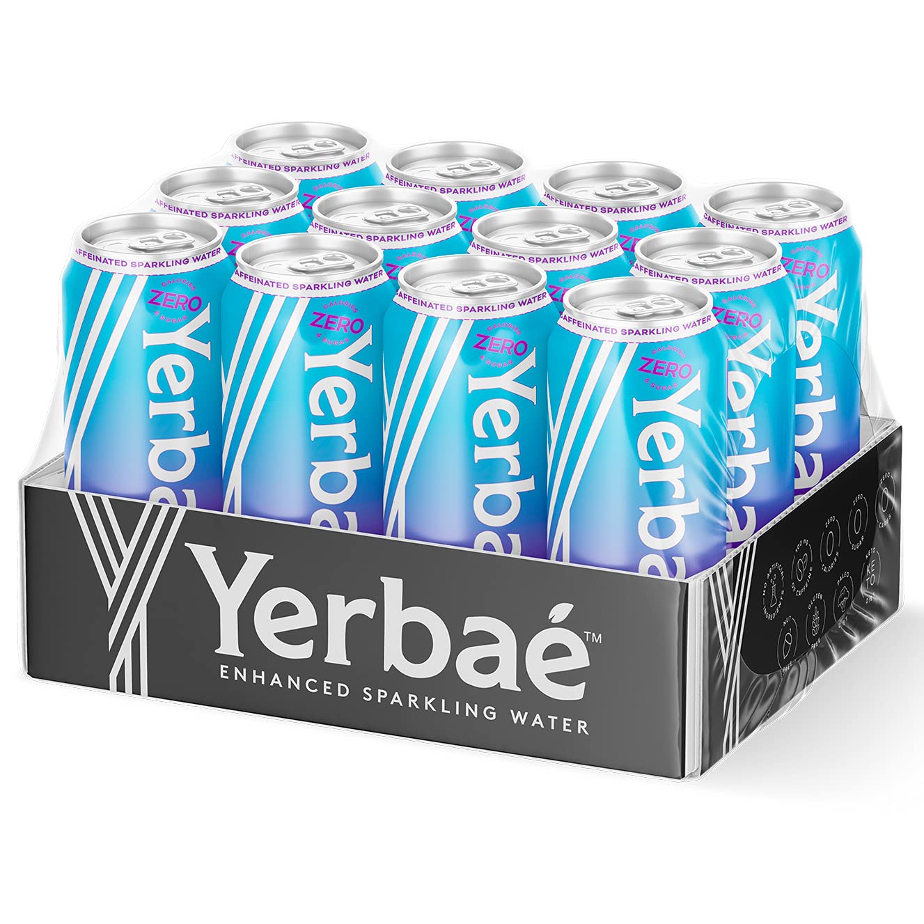 Yerbae Sparkling Water. Acai Blueberry Fruit Flavored Seltzer. Energy Drink. 12 Pack