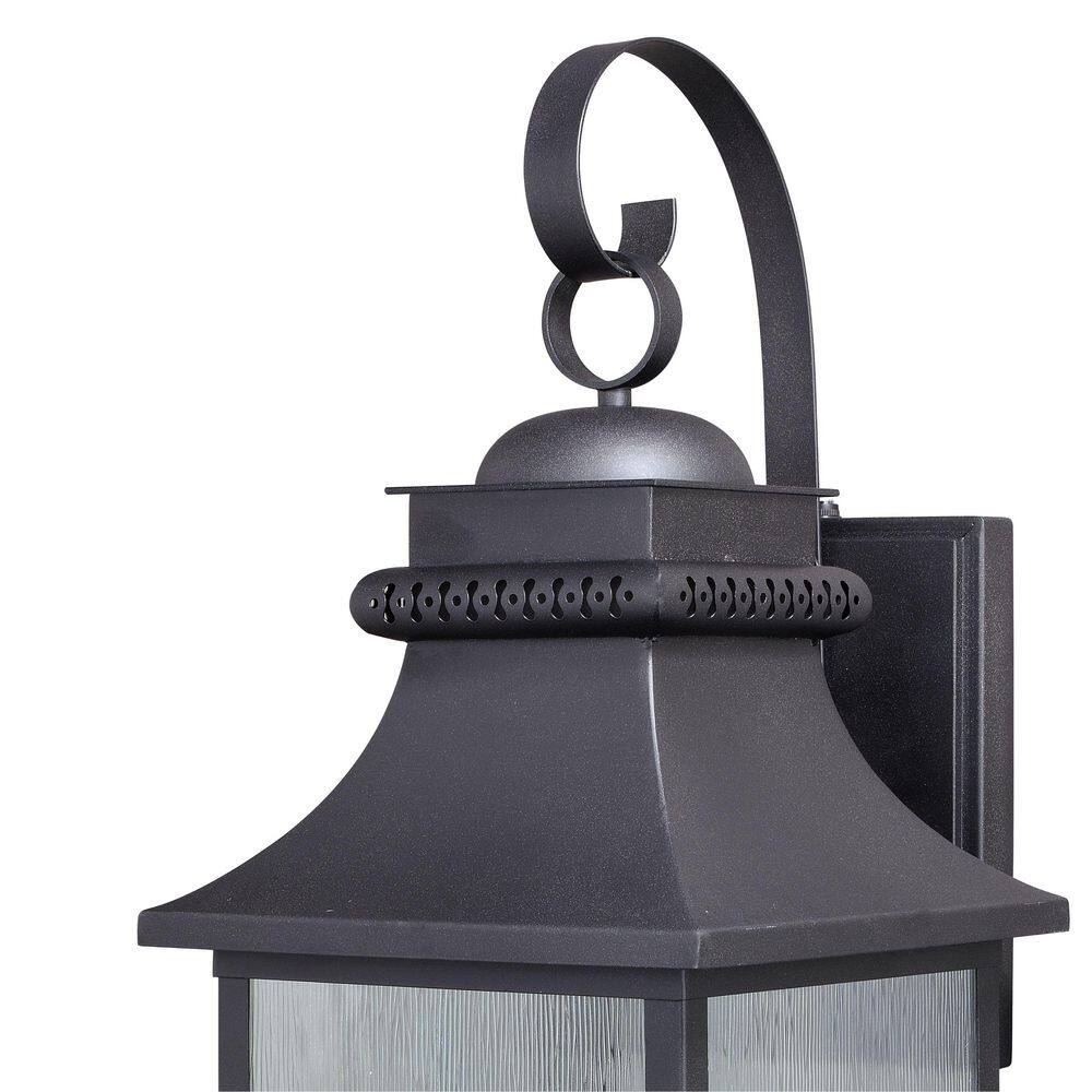 VAXCEL  Cambridge 3 Light Dusk to Dawn Bronze Outdoor Wall Lantern Clear Glass