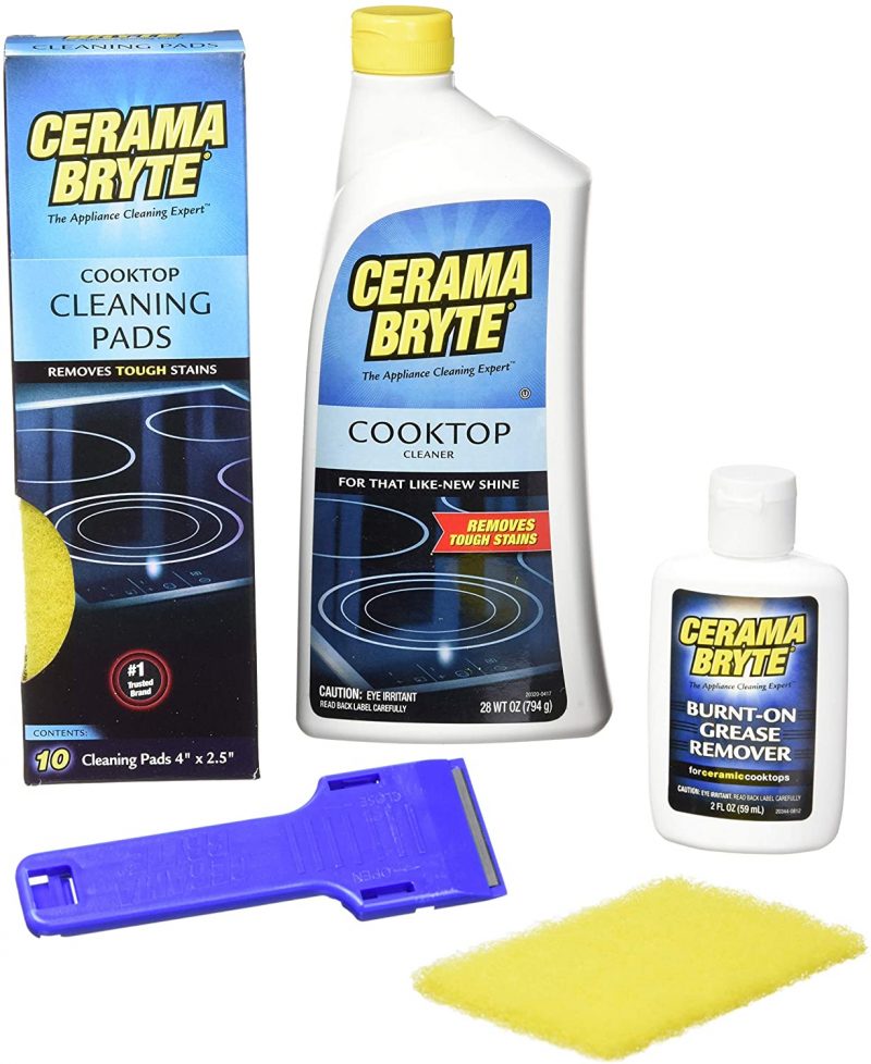 Cerama Bryte Best Value Kit: Ceramic Cooktop Cleaner. Scraper. Burnt-on Grease Remover