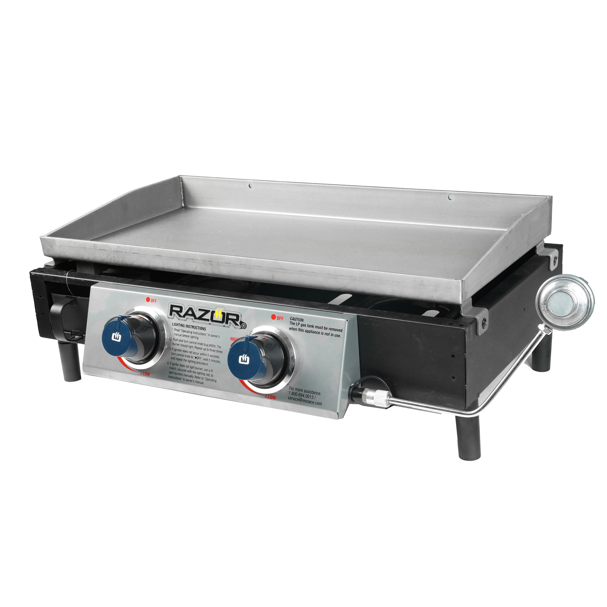 Razor Griddle GGT2130M 25 Inch Portable 2 Burner LP Propane Gas Grill. Steel