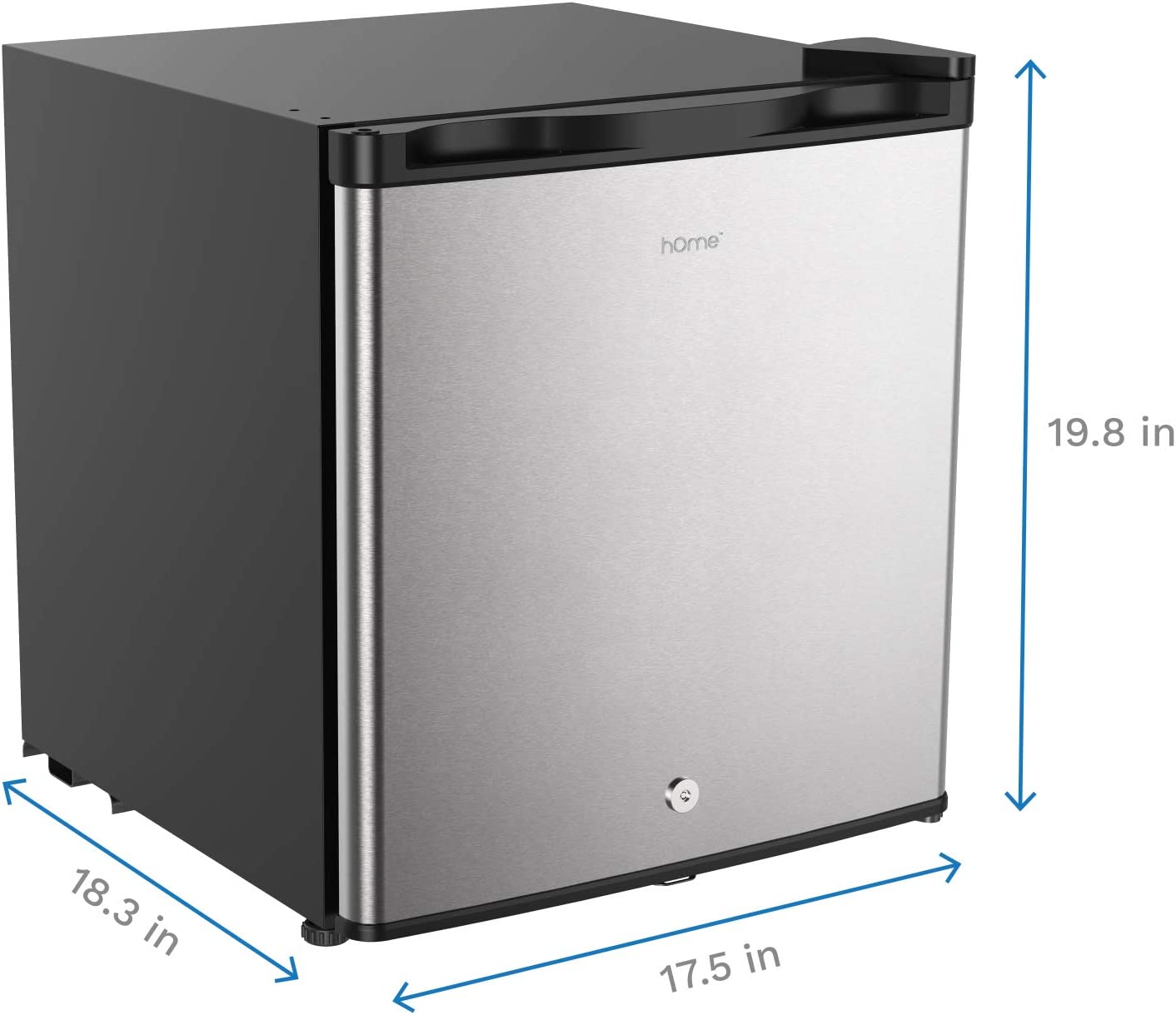 hOmelabs Upright Freezer - 1.1 Cubic Feet Compact Reversible Single Door Vertical Freezer with Child Door Lock - Table Top Mini Freezing Machine with Removable Shelves for Office Dorm or Apartment