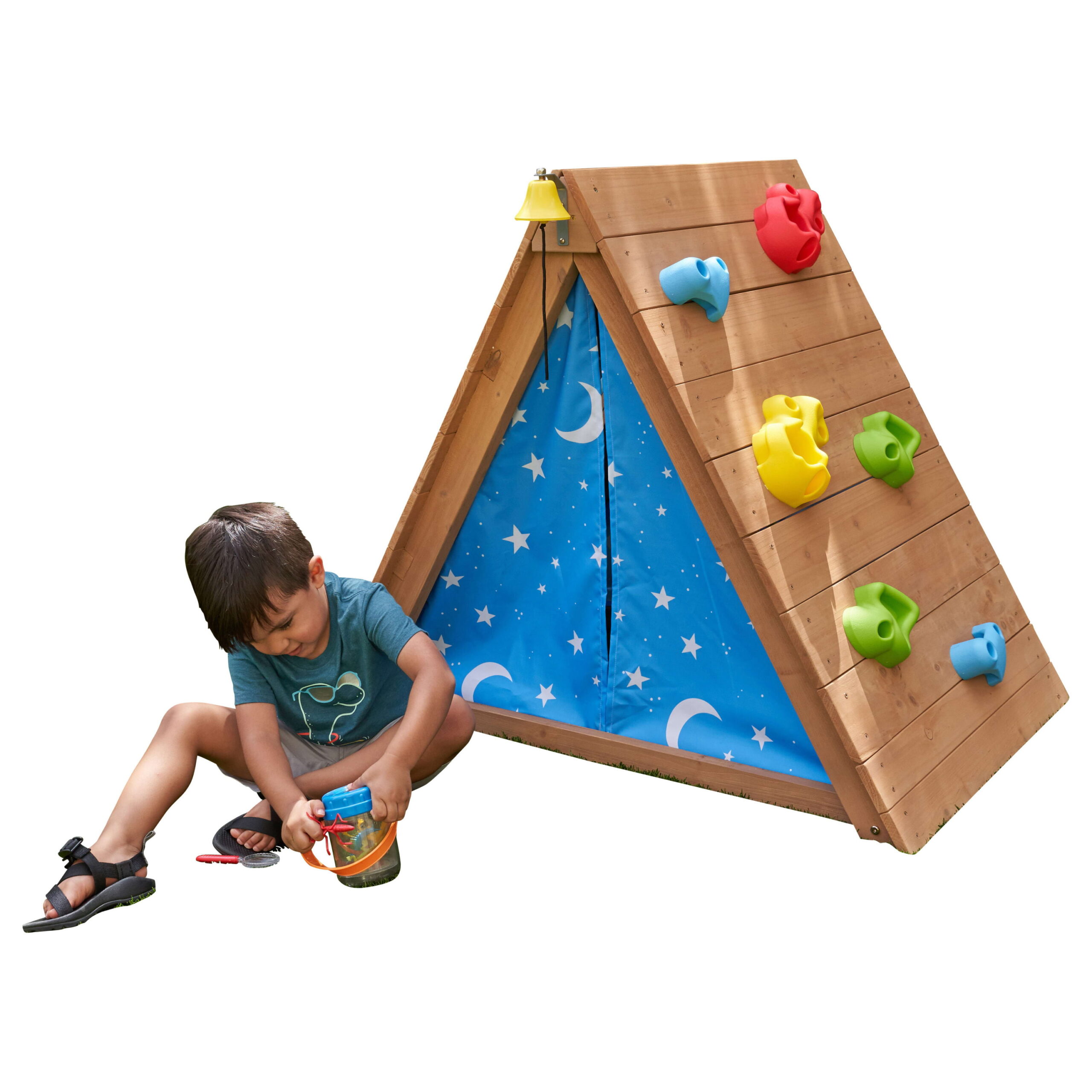 KidKraft A-Frame Wooden Hideaway  & Climber Toddler Climbing Toy