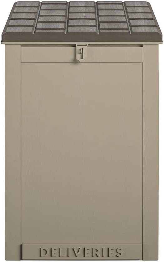 Cosco Outdoor LIving BoxGuard®. Large Lockable Package Delivery and Storage Box. 6.3 cubic feet. Tan