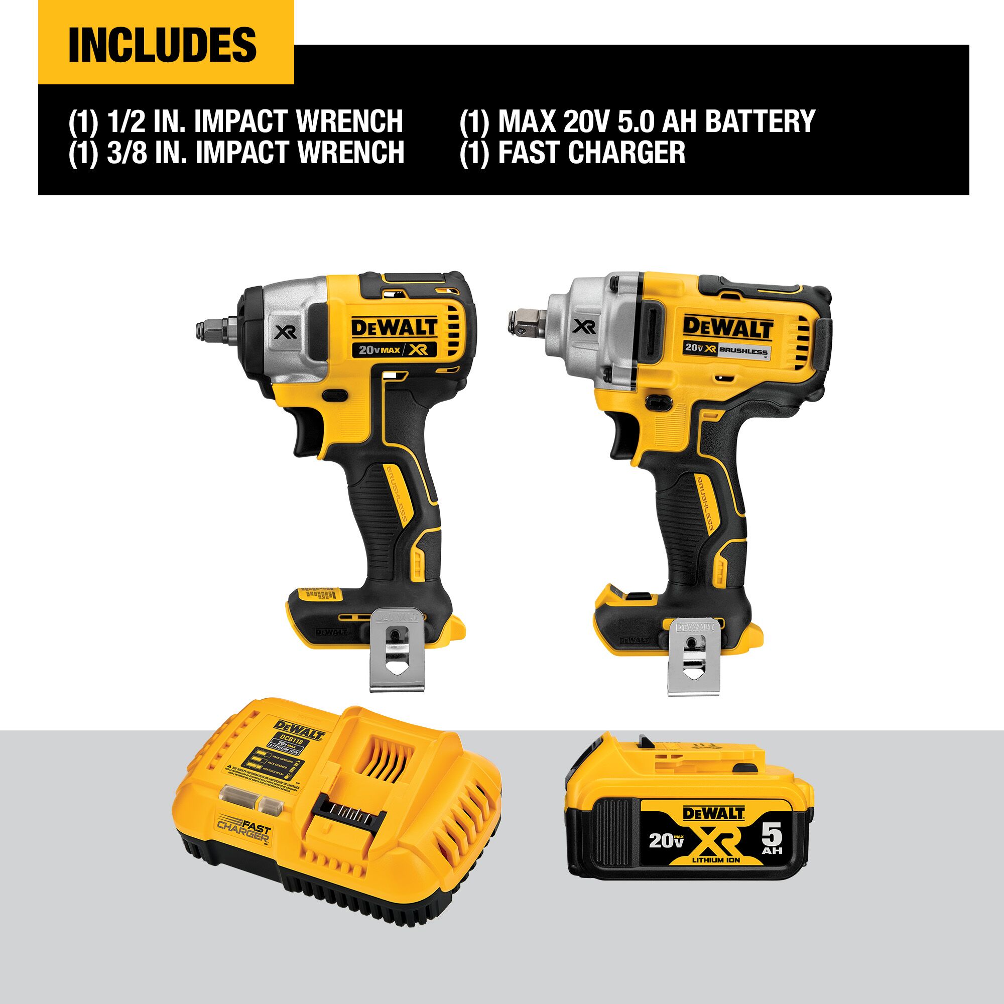 DEWALT XR 2-Tool 20-Volt Max Brushless Power Tool Combo Kit (1-Battery and charger Included)