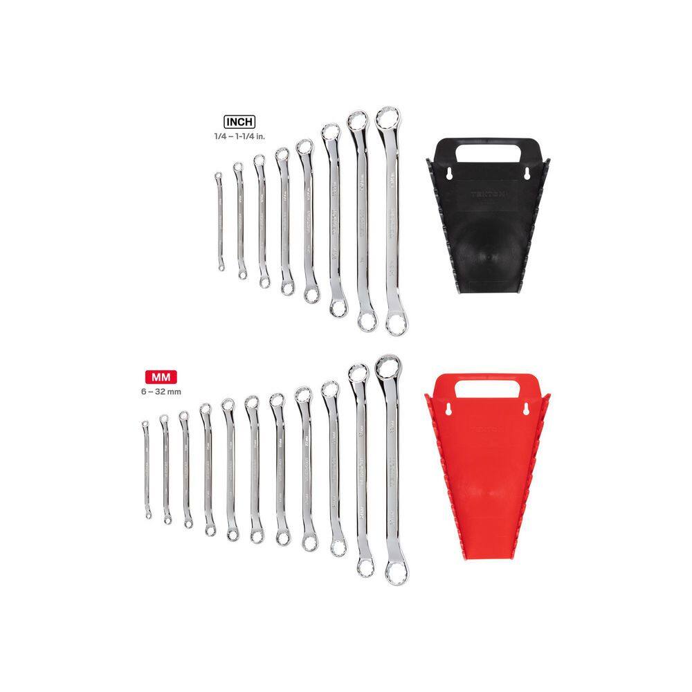 TEKTON WBE94302 45-Degree Offset Box End Wrench Set. 19-Piece (1/4-1-1/4 in.. 6-32 mm) - Pouch