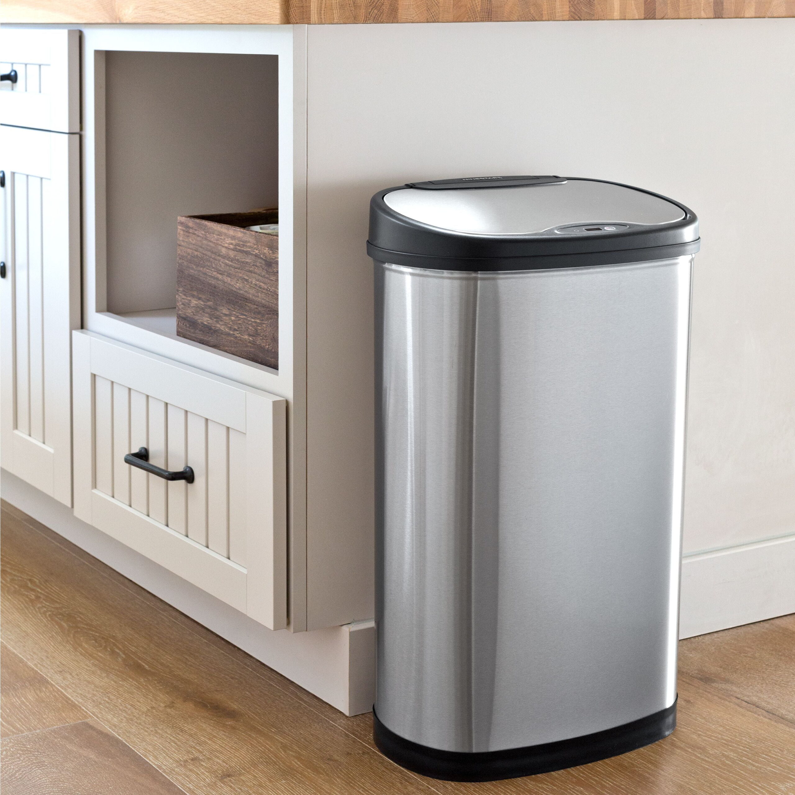 Nine Stars 13.2 Gallon Trash Can. Motion Sensor Kitchen Trash Can. Stainless Steel