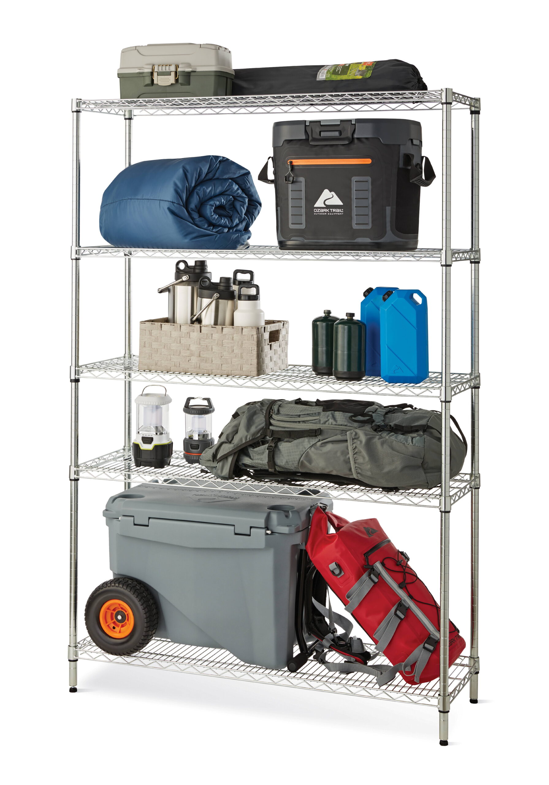 Hyper Tough Heavy Duty 5 Tier Wire Shelf. Zinc. 3000 lb Capacity