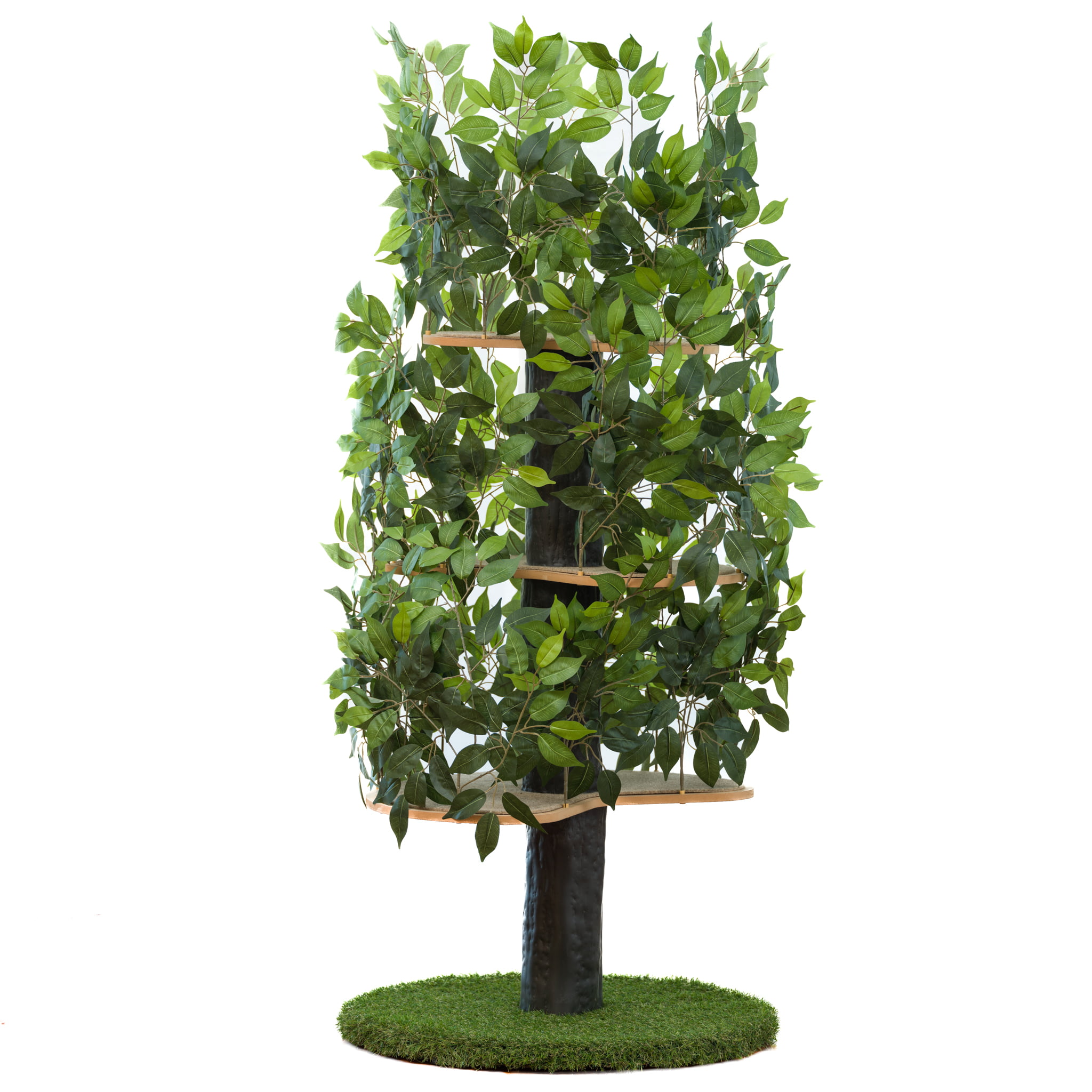 On2Pets Cat Tree with Leaves. Cat House & Cat Activity Tree. Multi-Level Cat Condo for Indoor Cats. Round Base. Green