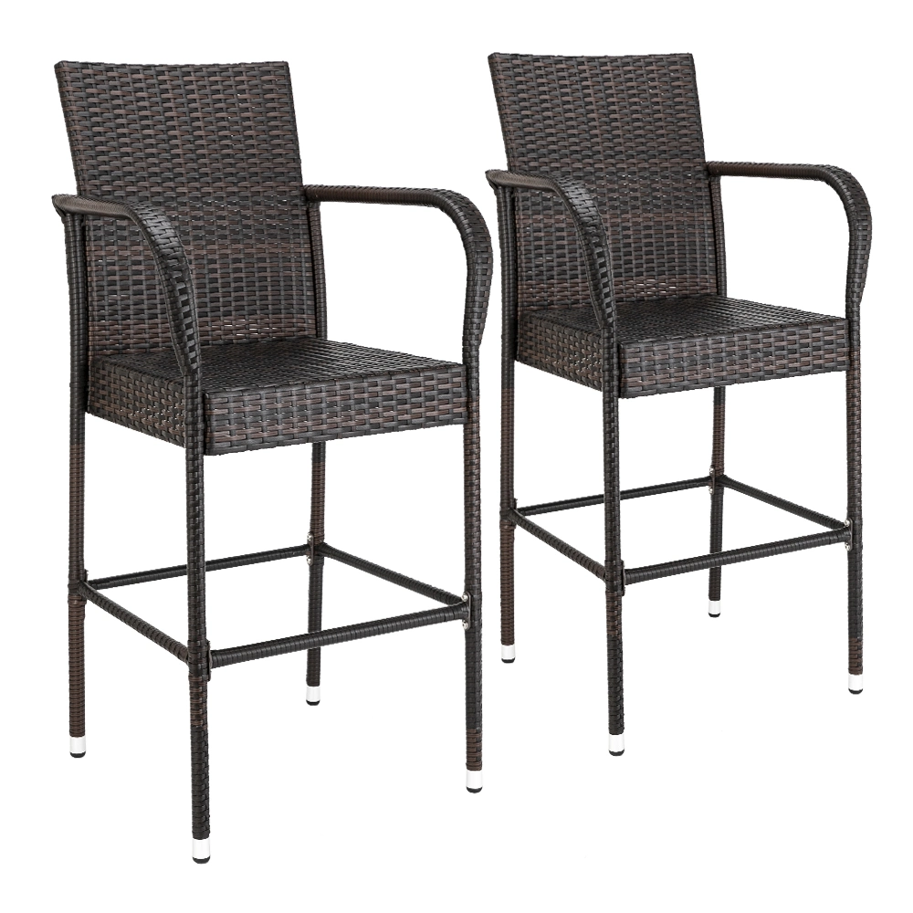 DISCOUNTTODAY 2pcs High Bar Chair Brown Gradient 23.23 x 23.23 x 46.26