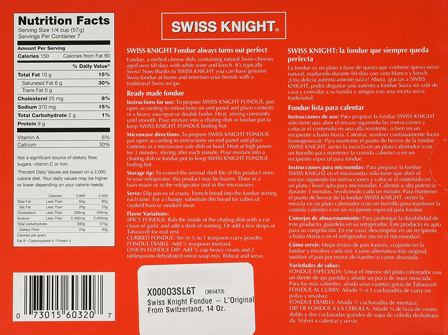 Swiss Knight Fondue - L-Original From Switzerland. 14 Oz.