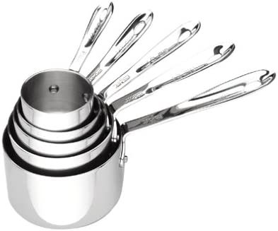 All-Clad Stainless Steel Measuring Cup Set. 5-Piece. Silver