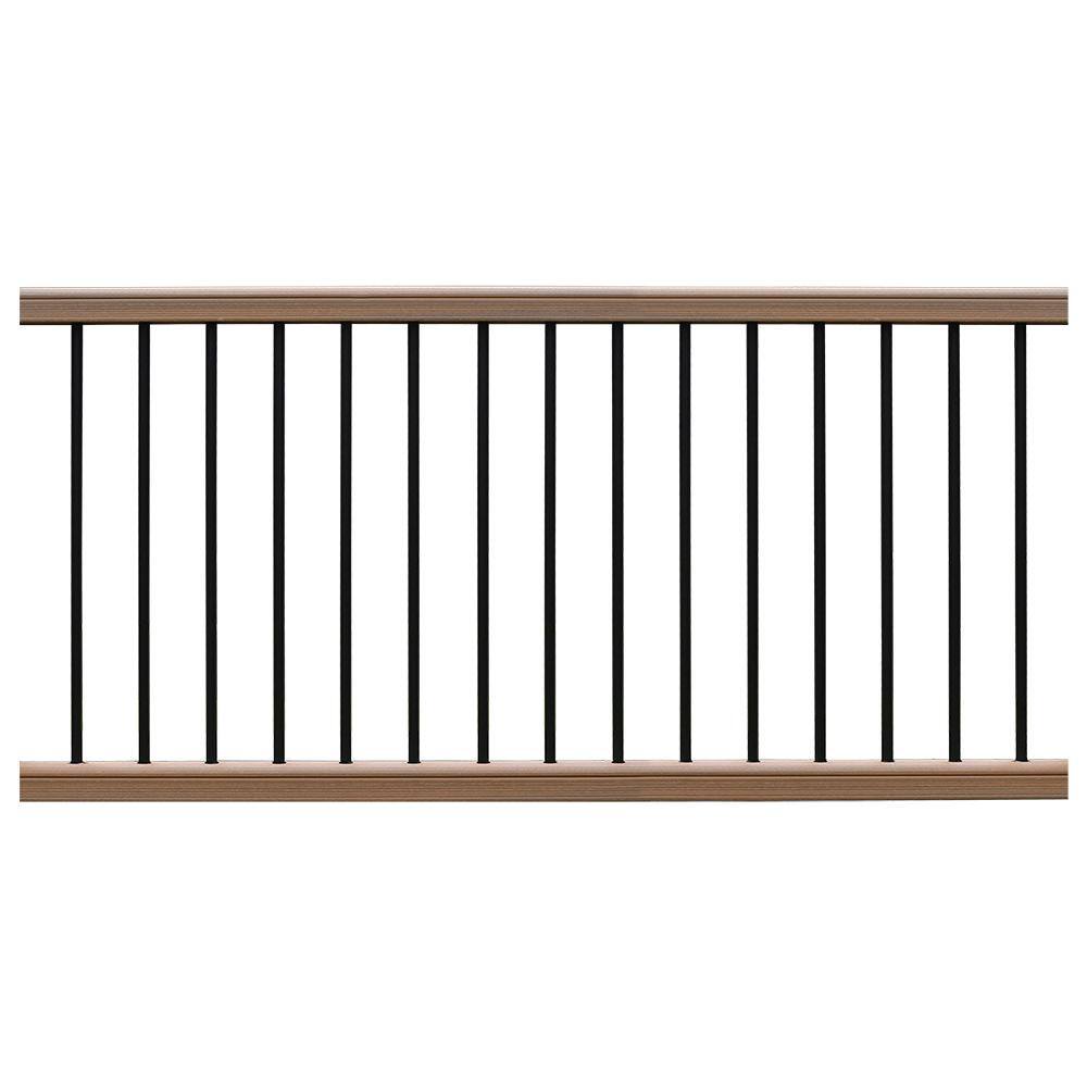 NewTechWood CAN-636RK-ALU-ZX-TK Ultrashield Hemispheres 36 in. x 3 in. x 6 ft. Peruvian Teak Composite Railing Kit