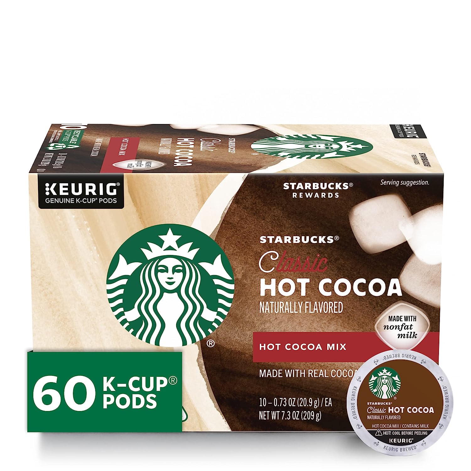Starbucks Hot Cocoa K-Cup Coffee Pods — Hot Cocoa for Keurig Brewers — 6 boxes (60 pods total)