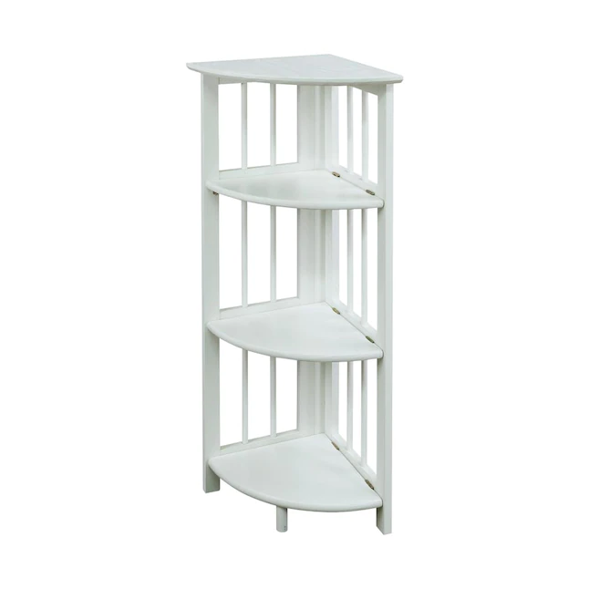 Casual Home 315-11 Corner White Wood 3-Shelf Corner Bookcase (12.5-in W x 38.75-in H x 12.5-in D)