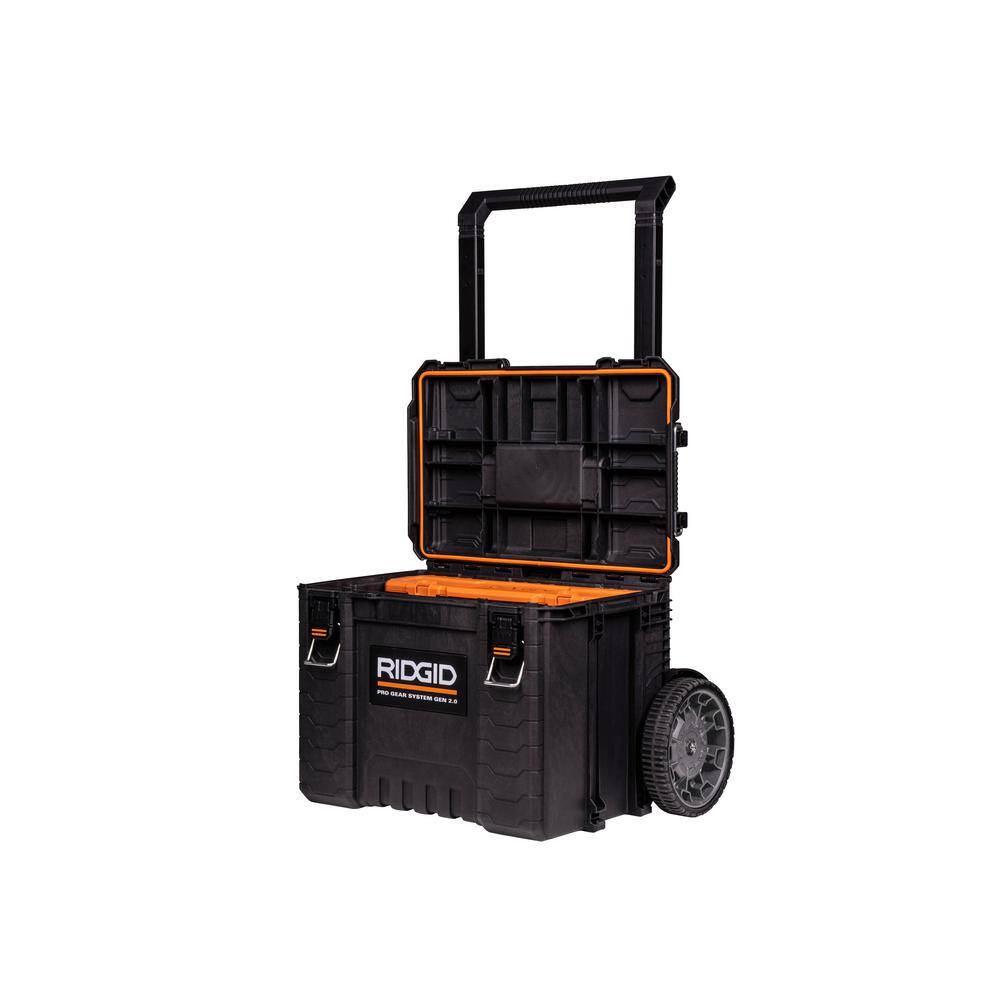 RIDGID 254065 2.0 Pro Gear System 25 in. All Terrain Rolling Tool Cart