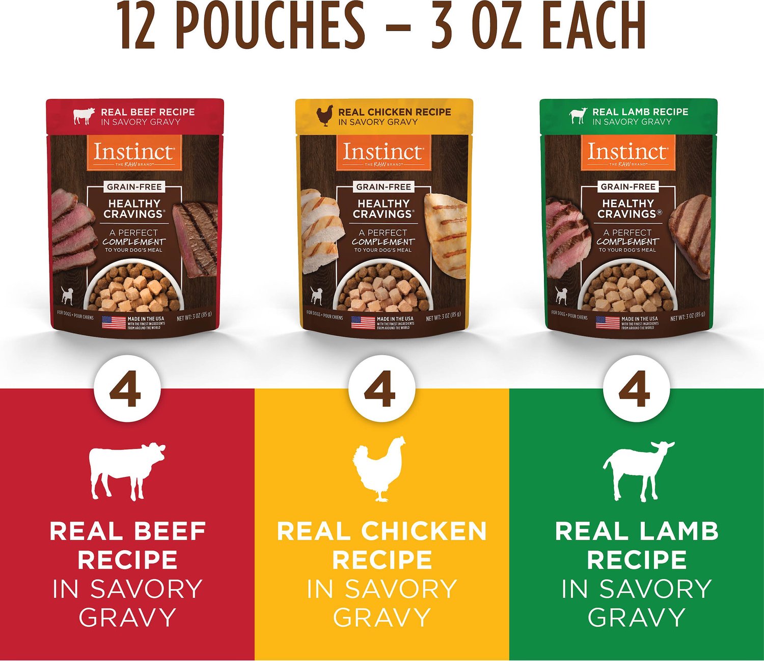 Instinct Healthy Cravings Grain-Free Cuts & Gravy Recipe Variety Pack Wet Dog Food Topper