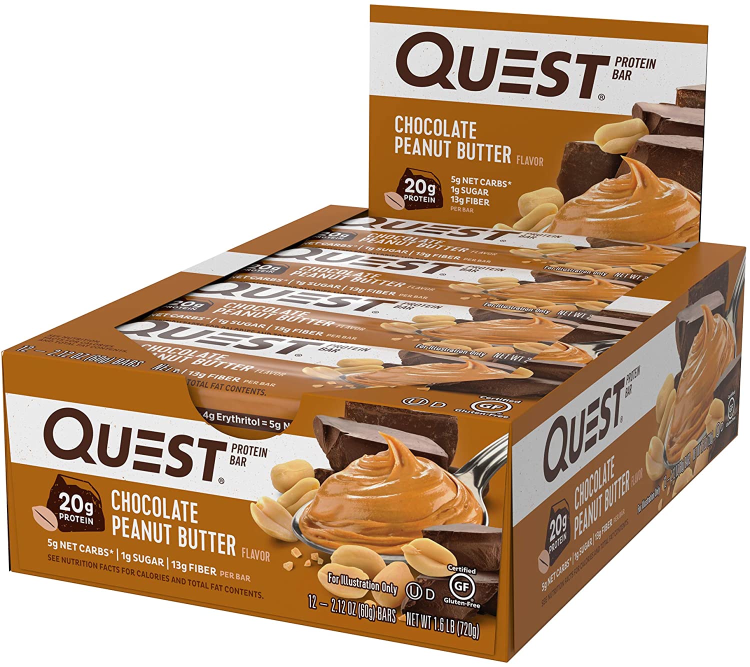 Quest Nutrition Chocolate Peanut Butter Bars. Chocolate Peanut Butter - 12 Count
