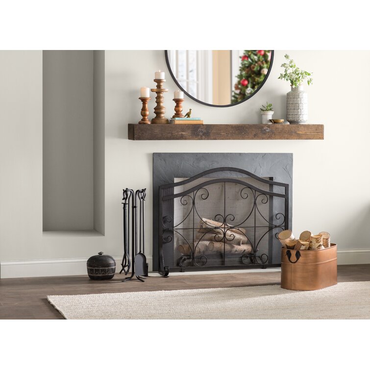 1 Panel Iron Fireplace Screen
