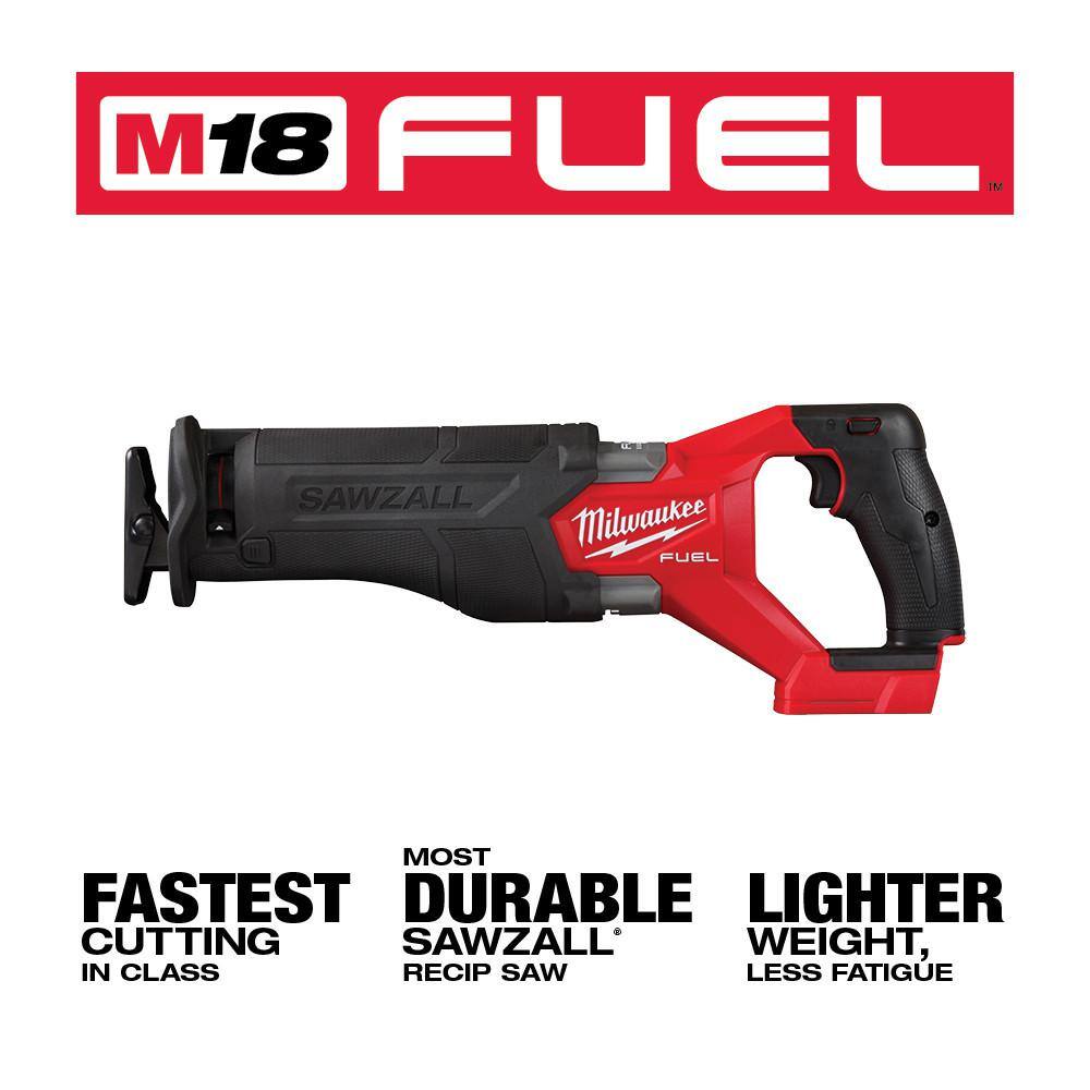 Milwaukee 2821-20-2631-20 M18 FUEL GEN-2 18V Lithium-Ion Brushless Cordless SAWZALL Reciprocating Saw and 7-1/4 in Circular Saw (2-Tool)