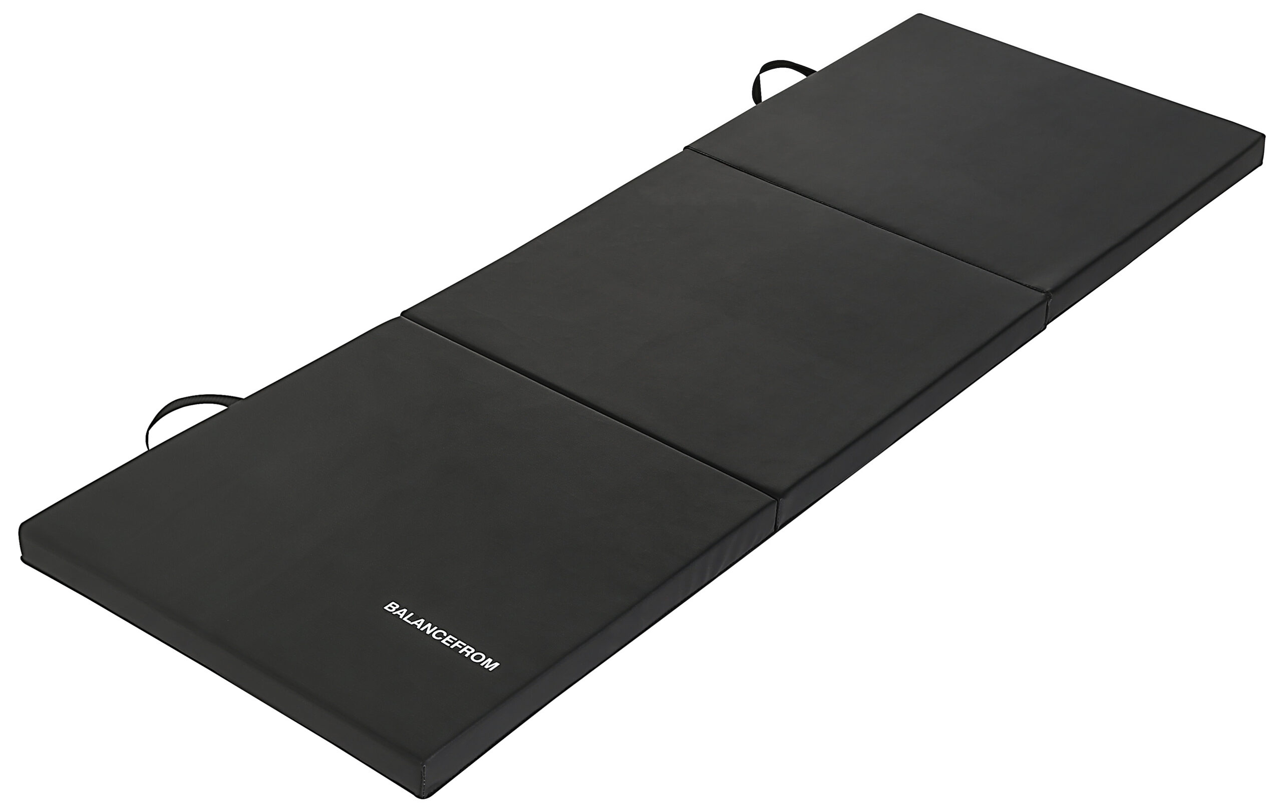 BalanceFrom 6 Ft. x 2 Ft. x 2 In. Three Fold Folding Exercise Mat with Carrying Handles for MMA. Gymnastics and Home Gym. Black