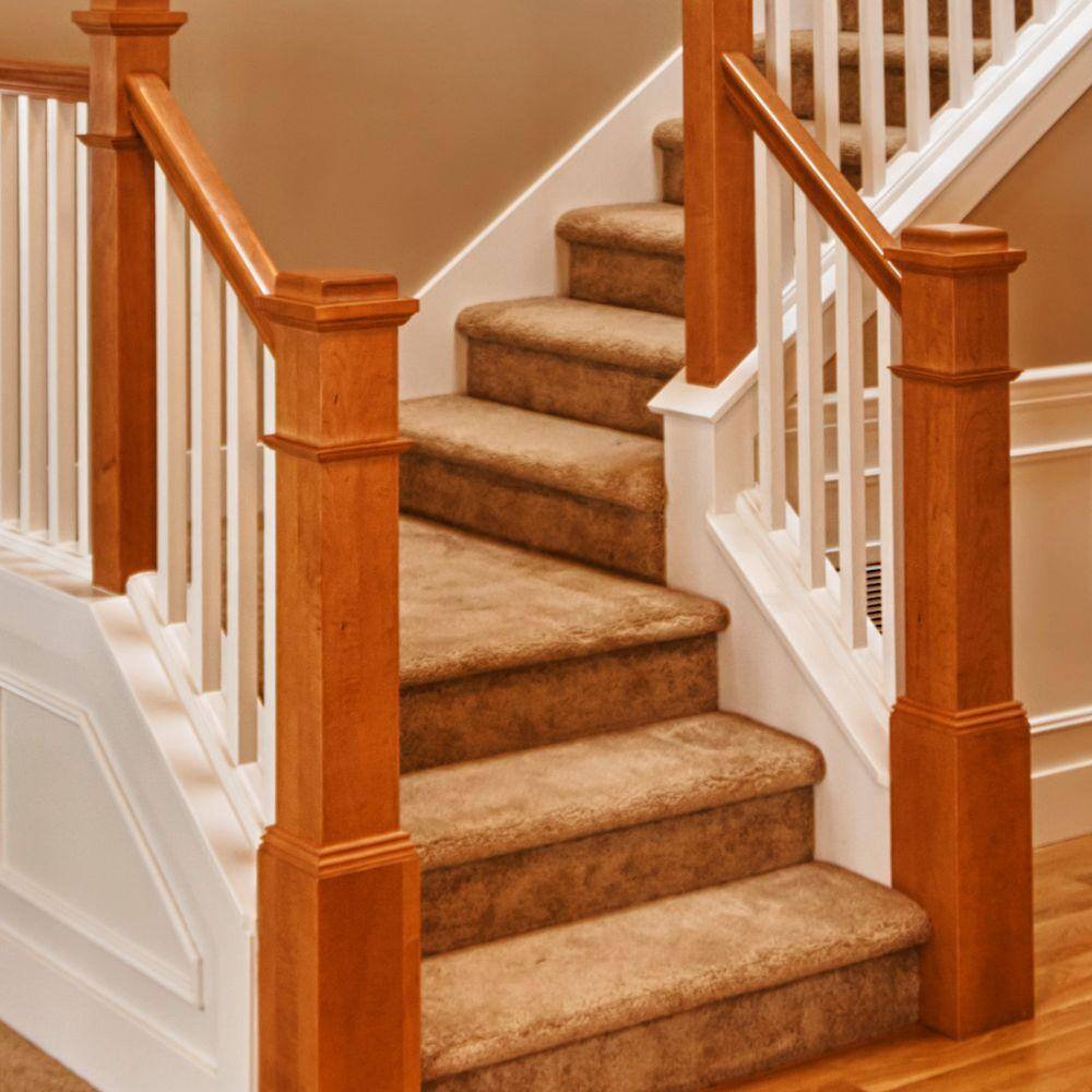 EVERMARK Stair Parts 55 in. x 6-1/4 in. Unfinished Poplar Hollow Core Box Newel Post