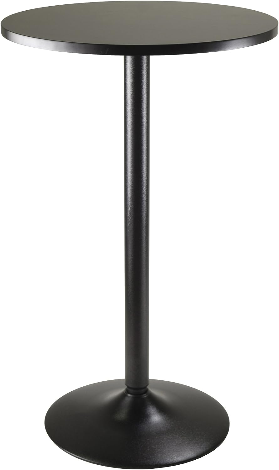 Winsome Obsidian Pub Table Round Black Mdf Top with Black Leg And Base - 23.7-Inch Top. 39.76-Inch Height. Pack of 1