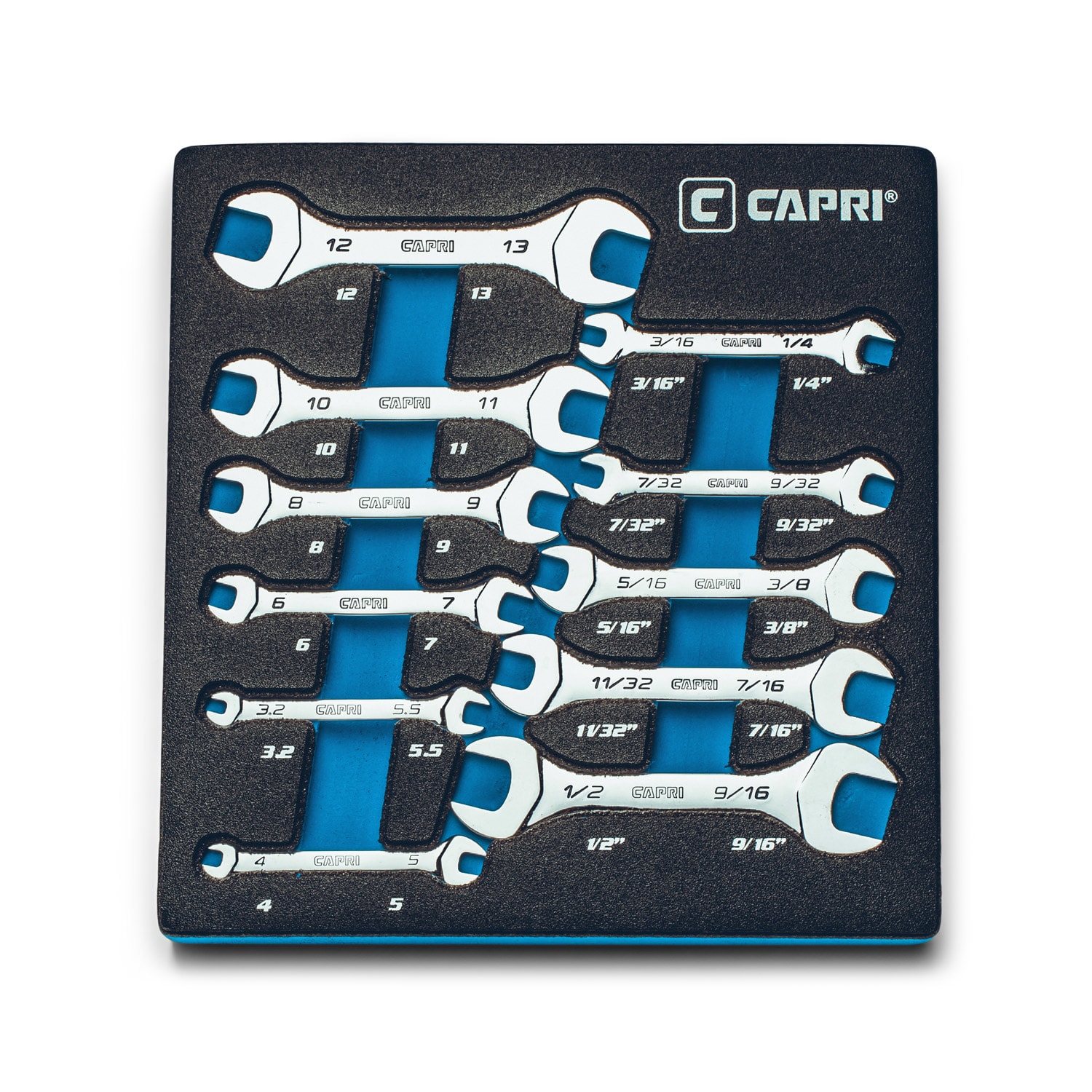 Capri Tools 11-Piece Set Standard (SAE) and Metric Combination Standard Mini Open End Wrench