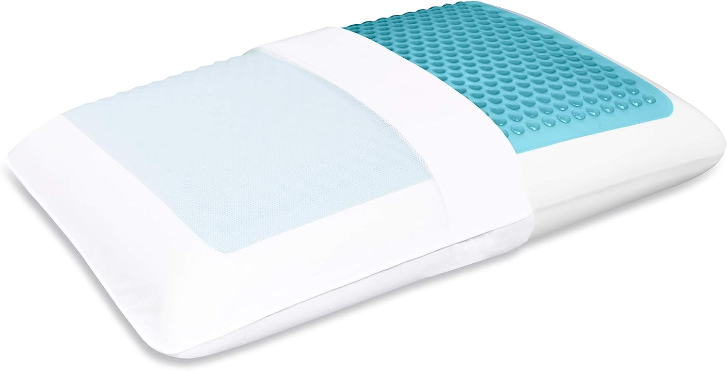 Comfort Revolution Blue Bubble Gel + Memory Foam Pillow. Standard (Pack of 1). White