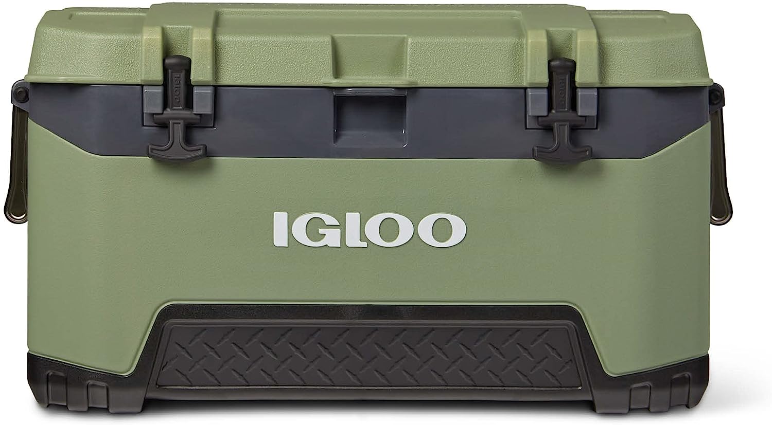 Igloo BMX 72 Quart Cooler with Cool Riser Technology. Fish Ruler. and Tie-Down Points. Oil Green