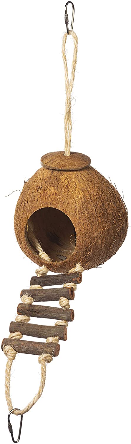 Prevue Hendryx 62801 Naturals Coco Hideaway with Ladder Bird Toy.1 Count (Pack of 1)