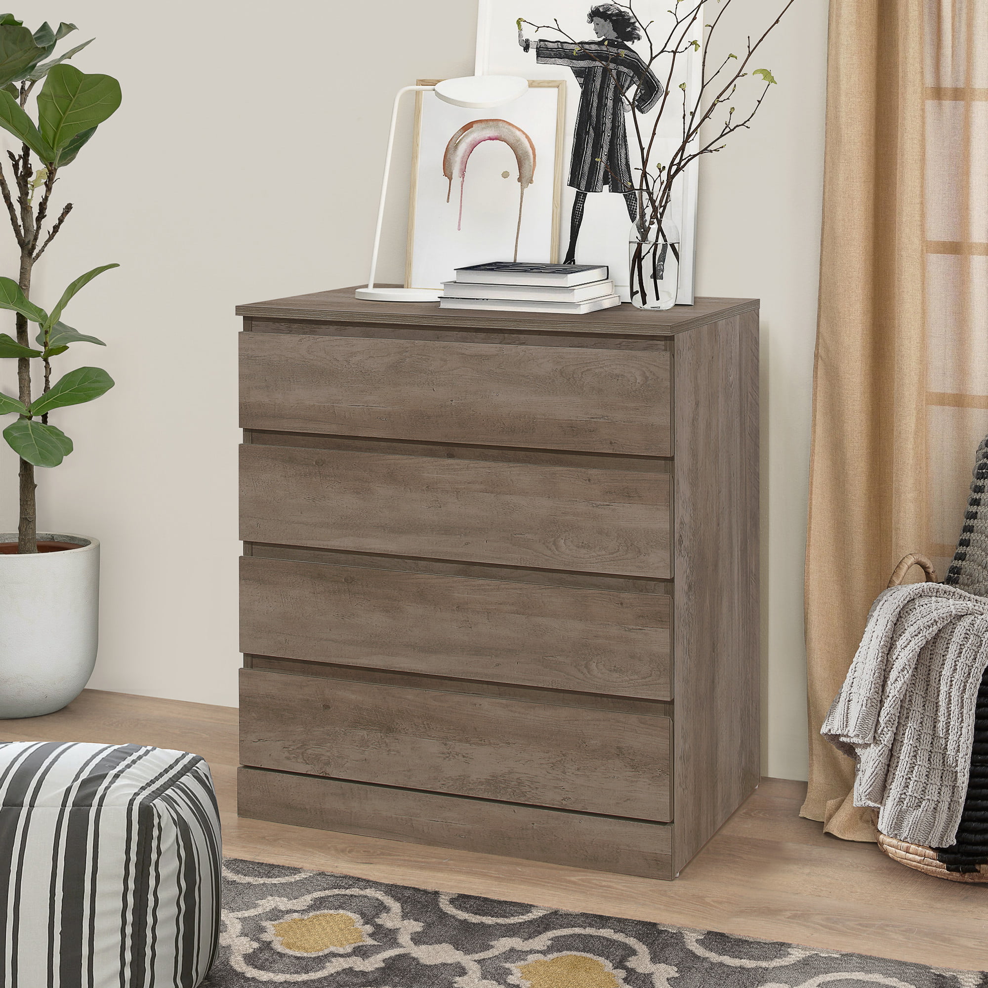 Brindle 4-Drawer Dresser. Gray Oak. by Hillsdale Living Essentials