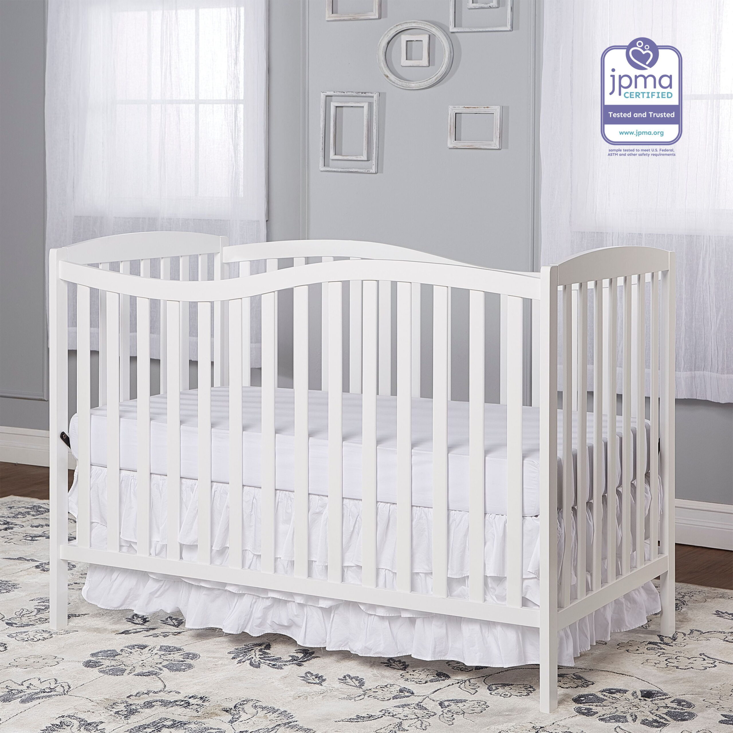 Dream On Me Chelsea 5-in-1 Convertible Crib. White