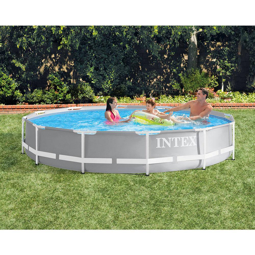 Intex 26710EH 12 ft. x 30 in. Durable Prism Steel Frame Above Ground Swimming Pool