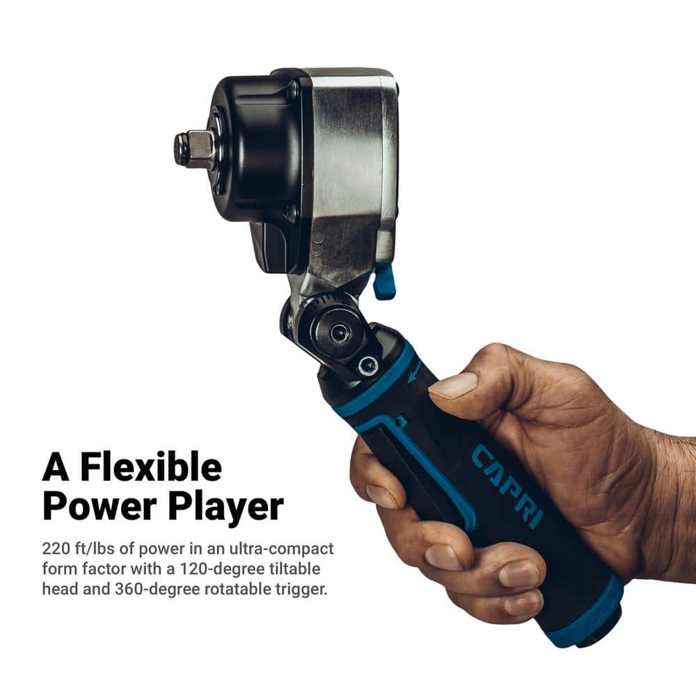 Capri Tools CP33205 400 ft./lbs. 1/2 in. Flex-Head Air Angle Impact Wrench