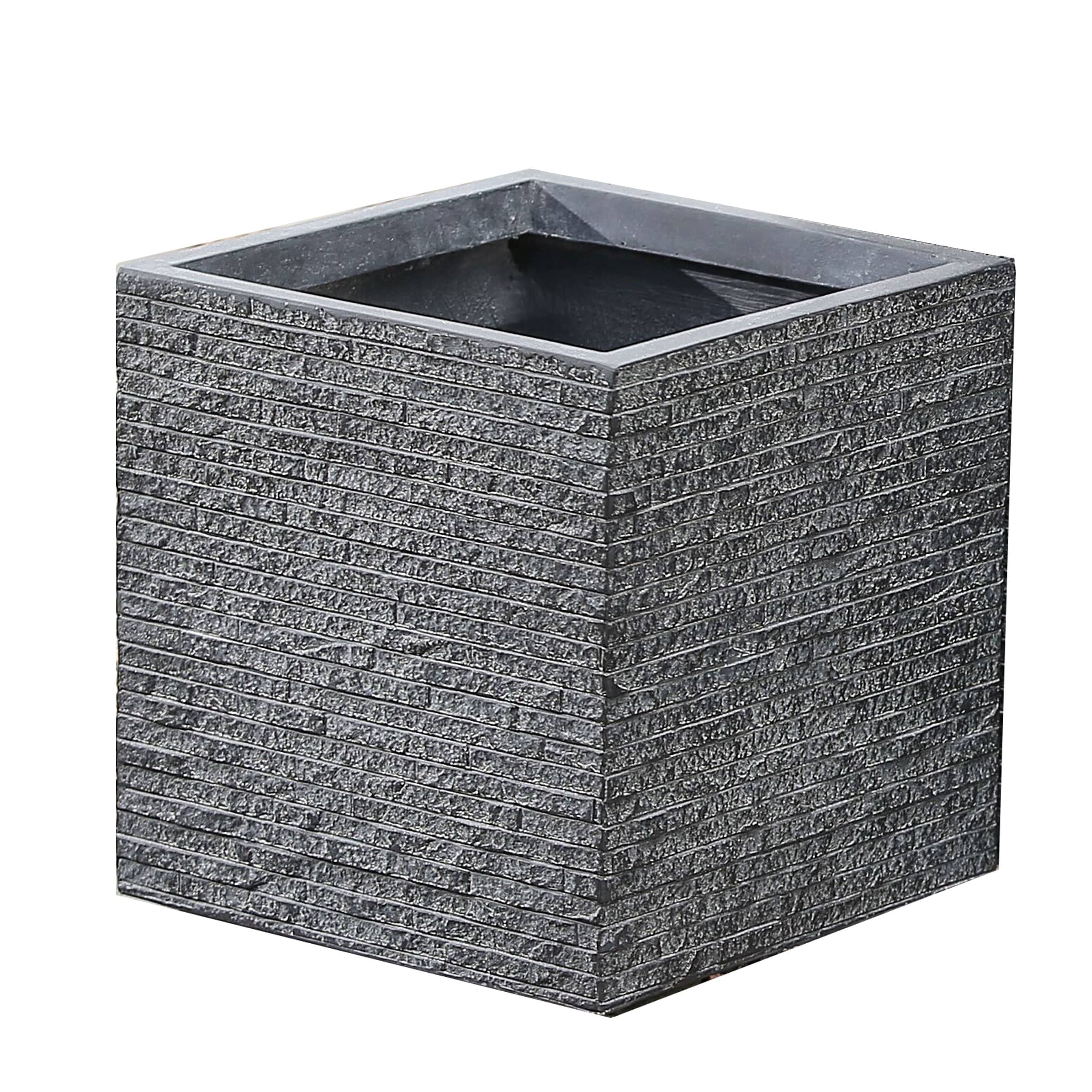 Luxen Home 11.8-in W x 12-in H Gray Mixed/Composite Contemporary/Modern Indoor/Outdoor Planter