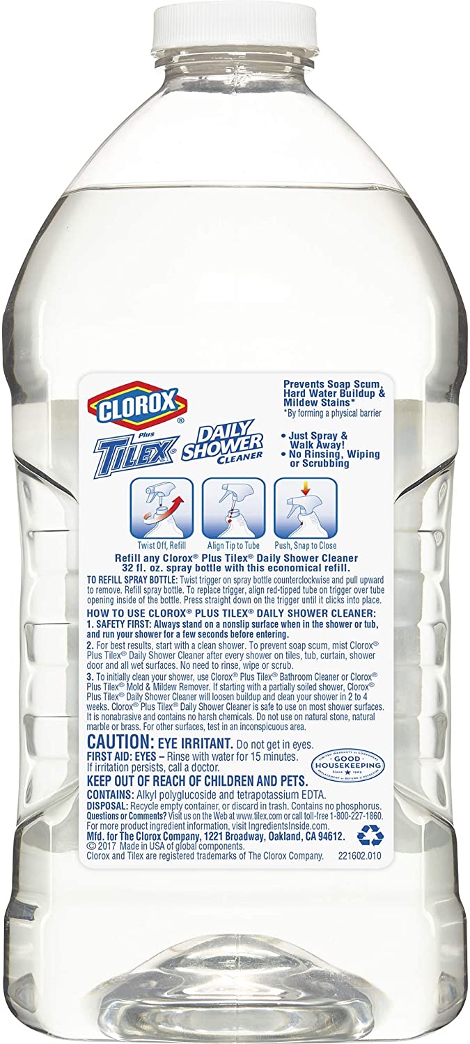 Tilex Daily Shower Cleaner Spray Refill 64 Oz Bottle Fresh Shower 2 pack