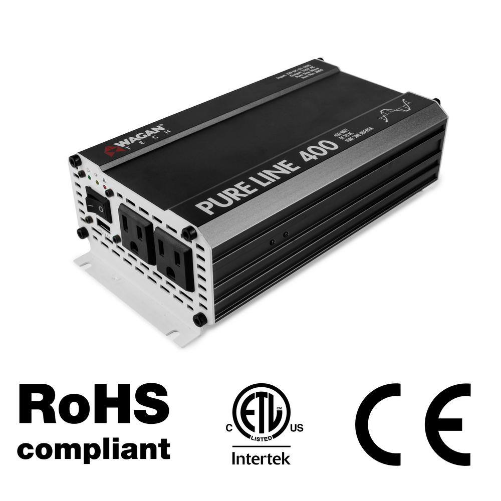Wagan Tech 3800 PureLine 400-Watt Power Inverter (ETL)