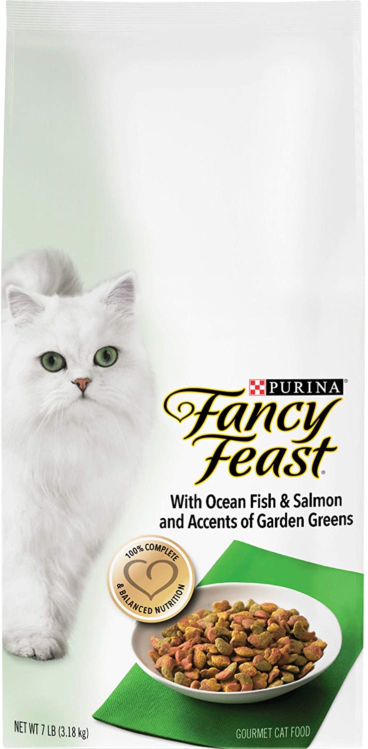 Purina Fancy Feast Dry Cat Food. With Ocean Fish & Salmon - 7 lb. Bag