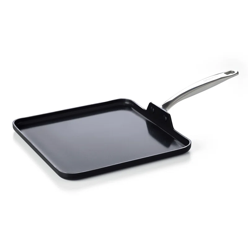 GreenPan Chatham Black Prime Midnight Hard Anodized Healthy Ceramic Nonstick. 11″ Griddle Pan. PFAS-Free. Dishwasher Safe. Oven Safe. Black