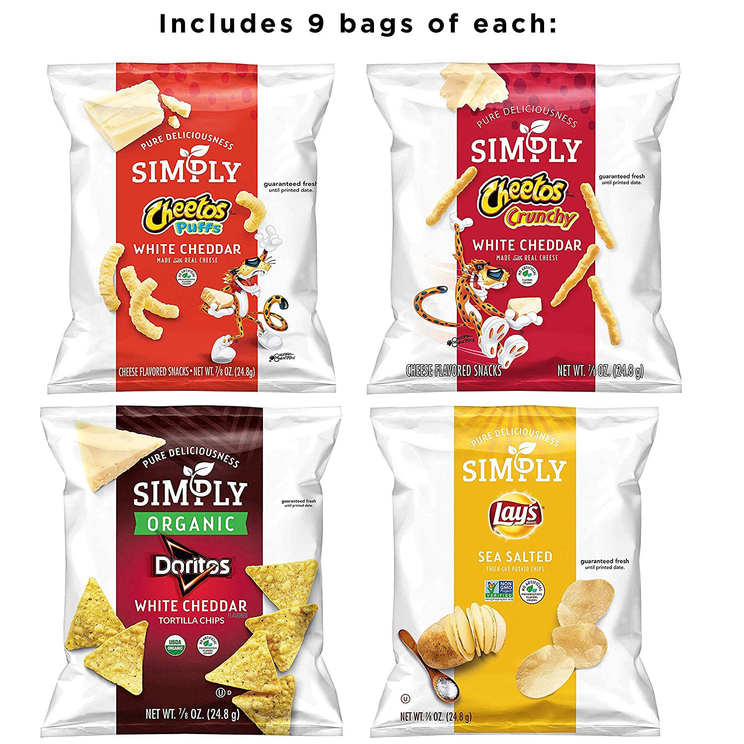 Simply Brand Organic Snacks. Simply Variety Pack. 0.875 Ounce (Pack of 36) - Assortment May Vary