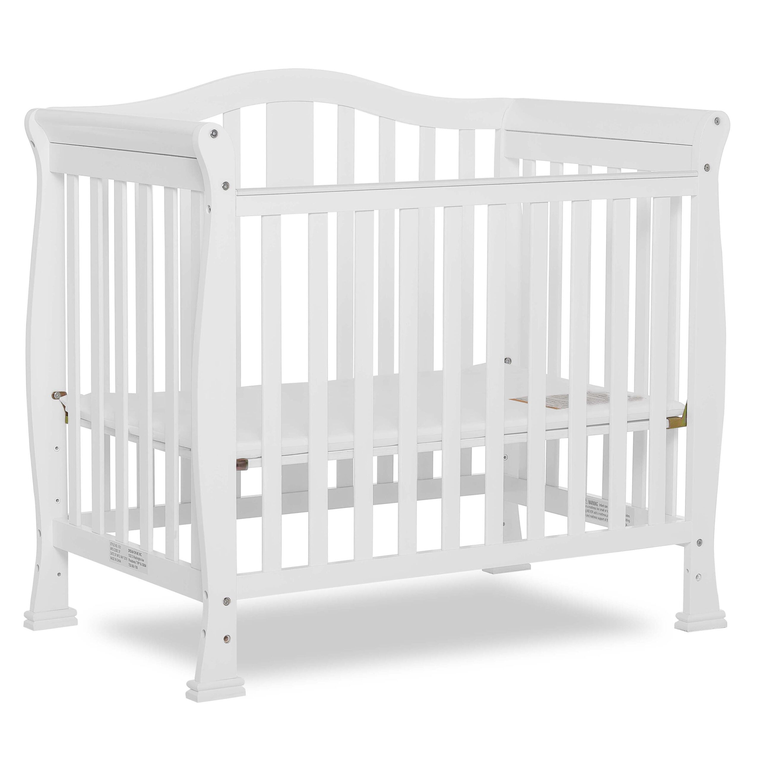 Dream On Me Naples 4-in-1 Convertible Mini Crib. White