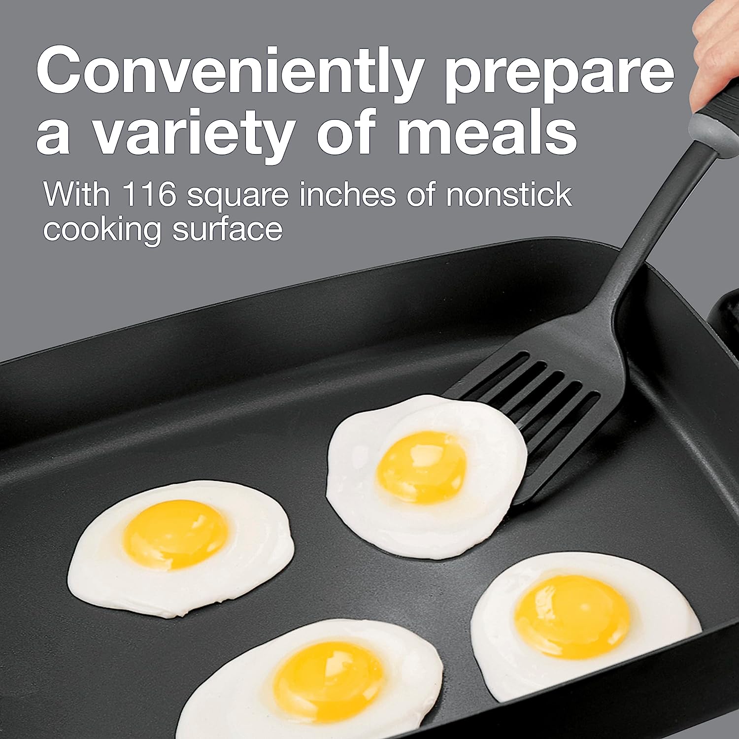 Proctor Silex Electric Skillet with Lid. 116 sq. in. Nonstick Cooking Surface for Frying. Sauteing. Simmering and Braising. Adjustable Temp 200° to 400° F. Black (38526PS)