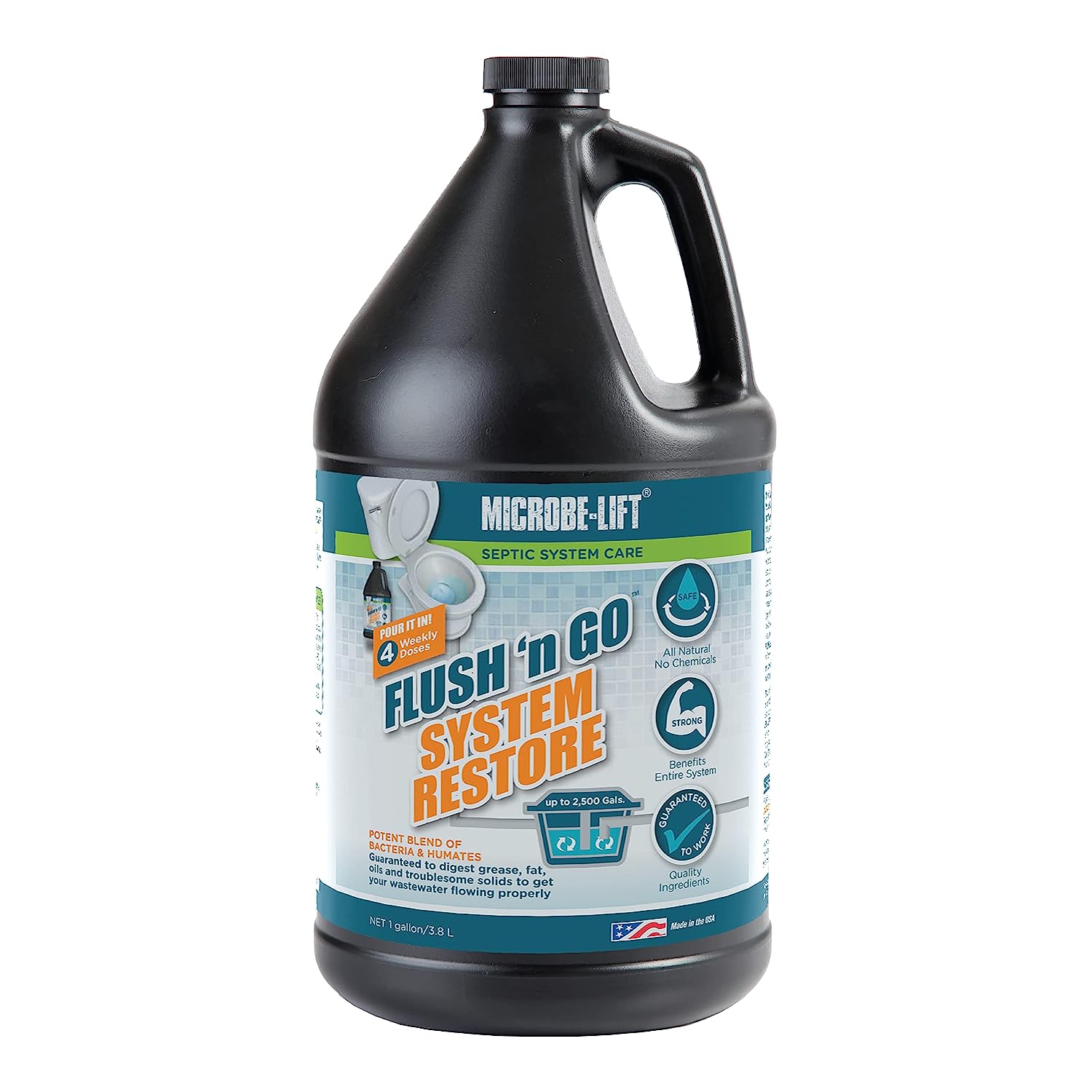 MICROBE-LIFT Emergency Septic Tank System Restore - Fast Acting Septic Tank Clog and Odor Removal for Troubled Septic Tanks Up to 2.500 Gallons - 1 Gallon