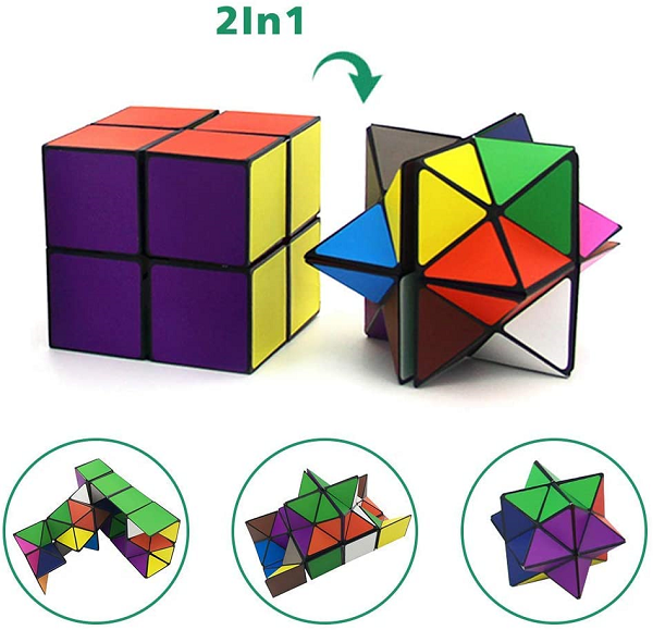 Euclidean Cube Star Cube Magic Cube Set. Transforming Magic Puzzle Cubes