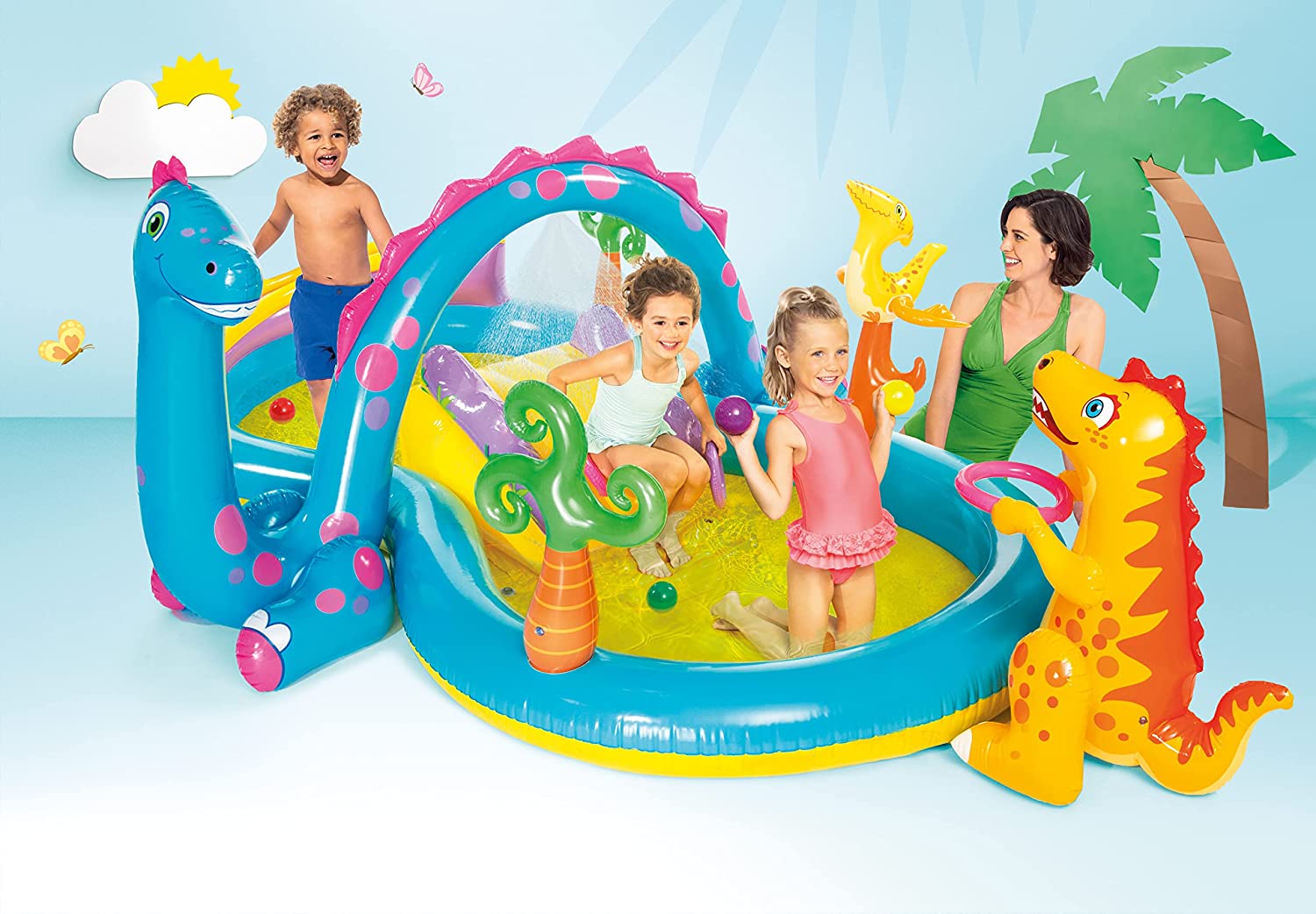 Intex Dinoland Inflatable Play Center. 119in X 90in X 44in. for Ages 2+