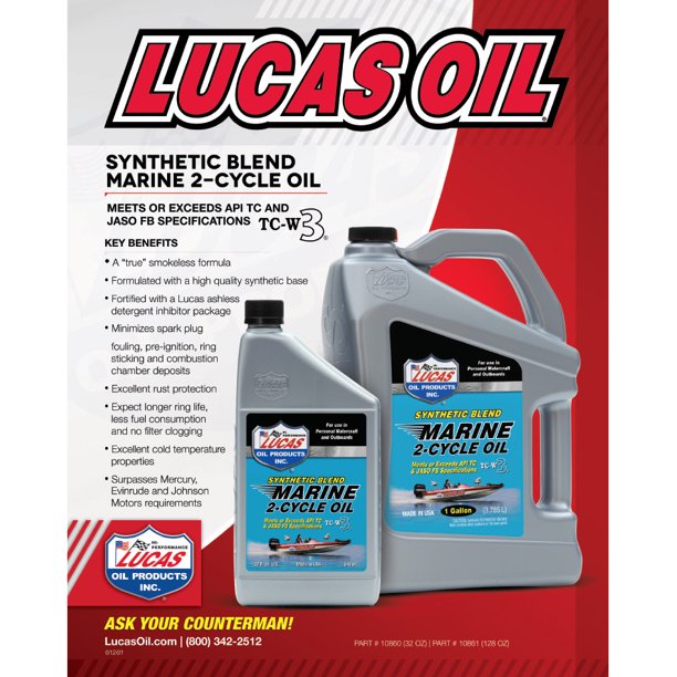 Lucas Oil 10861 Synthetic Blend 2-Cycle Marine Oil