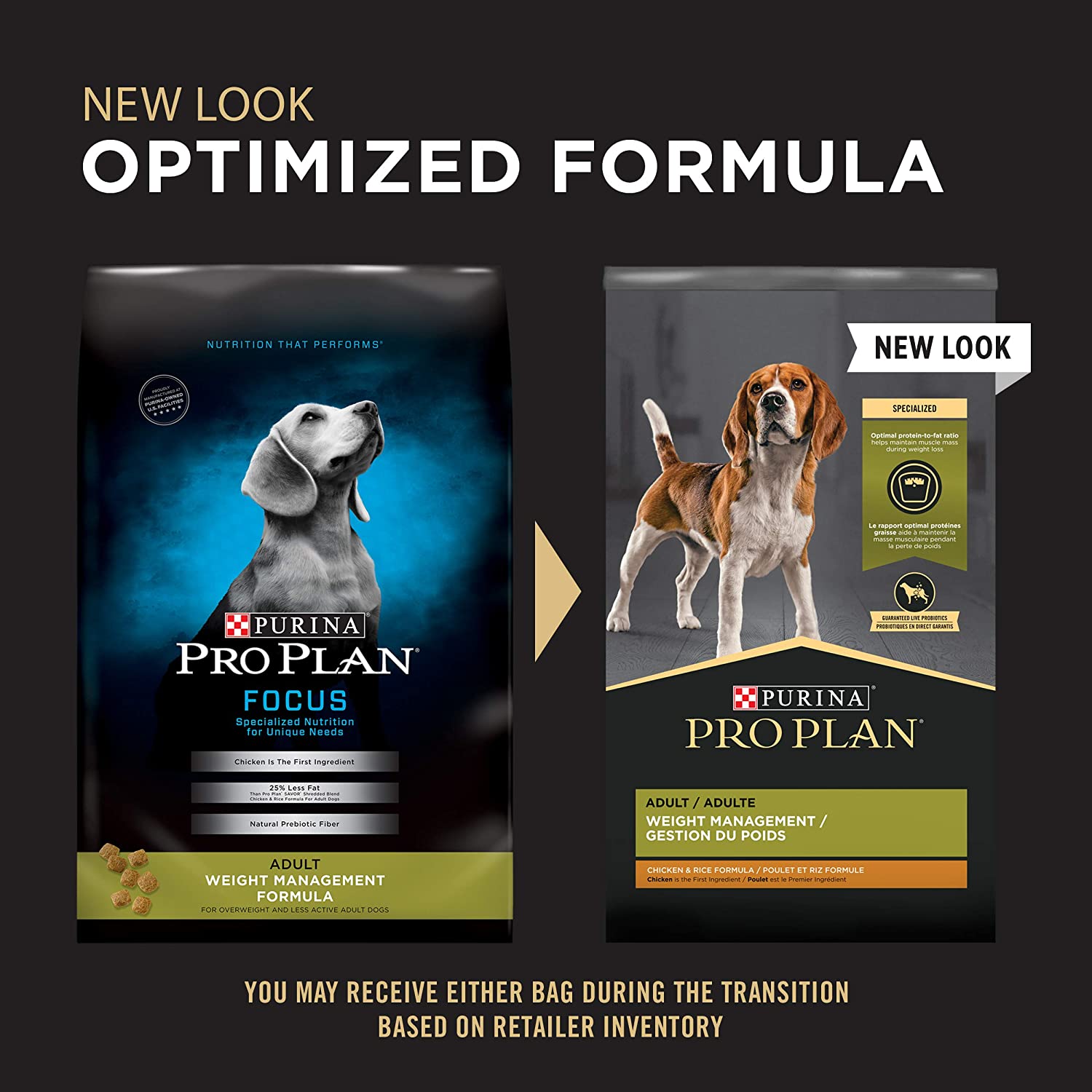 Purina Pro Plan Weight Management Dry Dog Food With Probiotics for Dogs. Chicken and Rice Formula - 6 lb. Bag