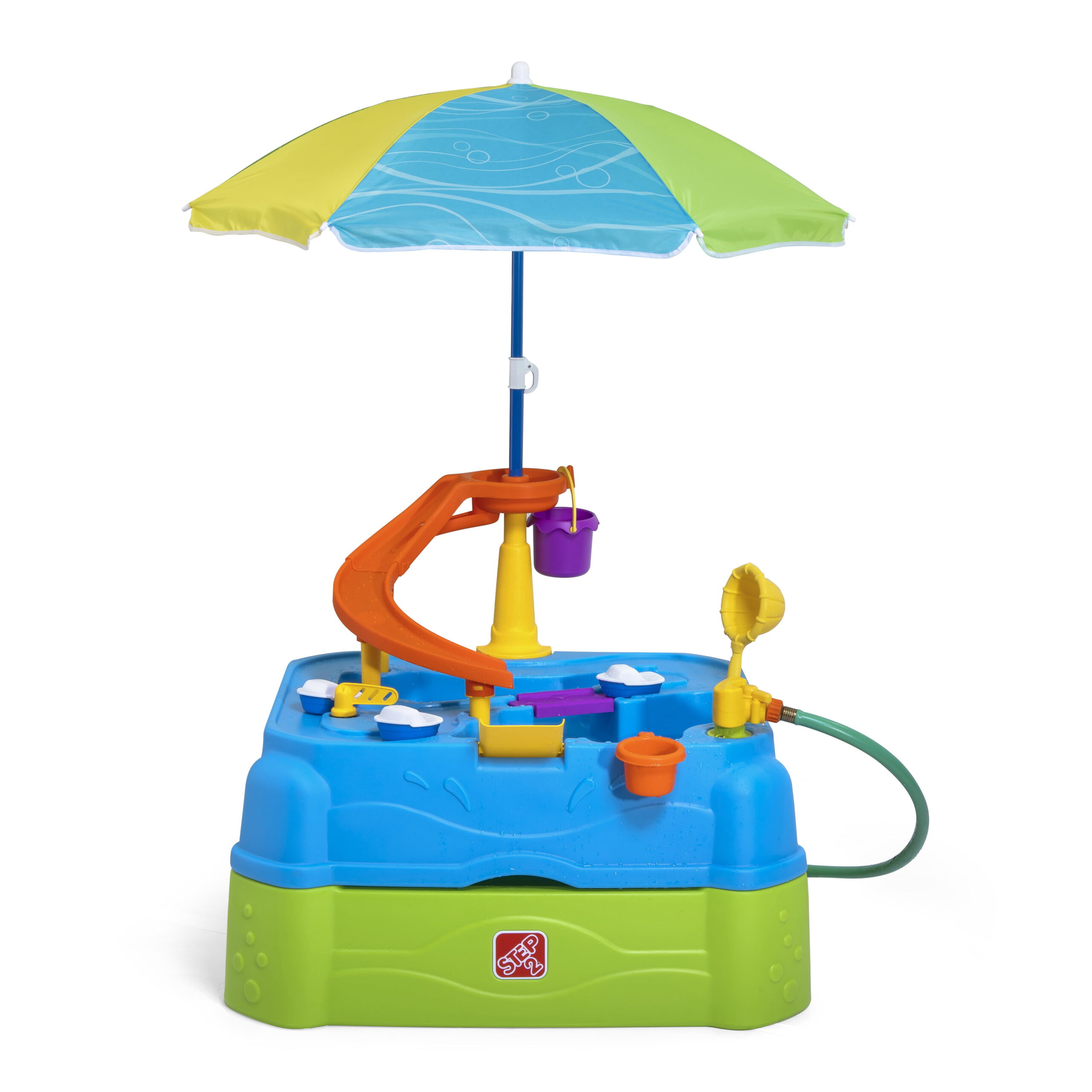 Step2 Waterpark Wonders Two-Tier Water Table for Toddler with Umbrella
