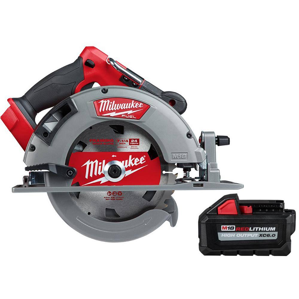 Milwaukee 2732-20-48-11-1865 M18 FUEL 18-Volt Lithium-Ion Brushless Cordless 7-1/4 in. Circular Saw with 6.0 Ah Battery