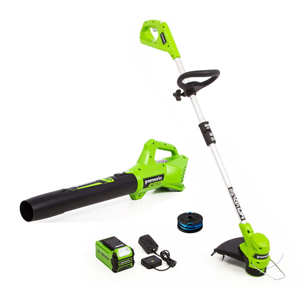 Greenworks 40V String Trimmer/Leaf Blower Combo W/2.0 Ah Battery. 1312502